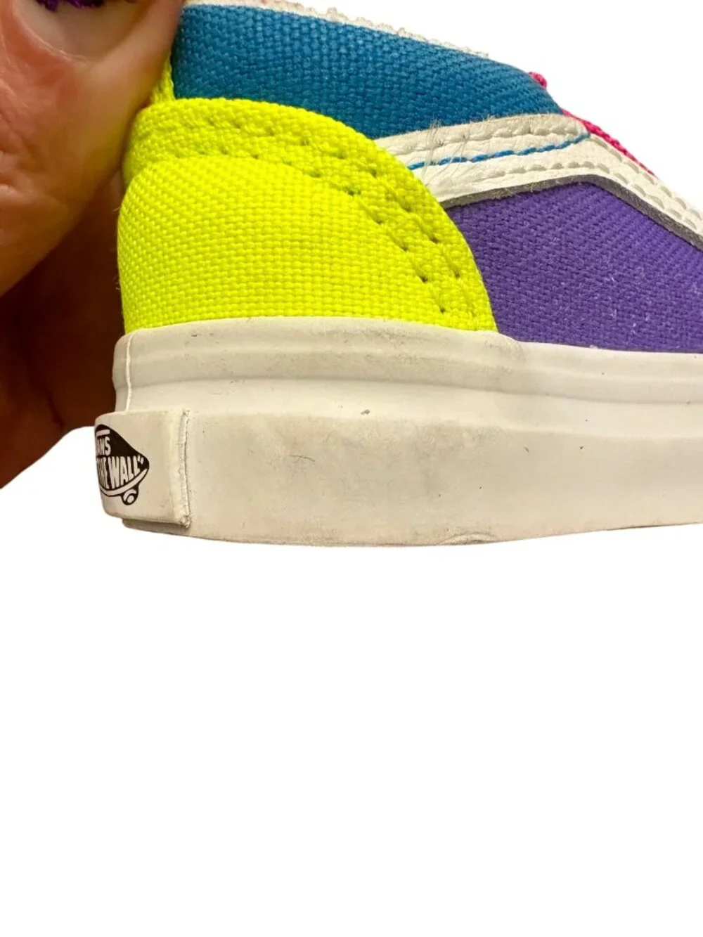 Vans Old Skool Elastic Toddler ColorBlock SlipOn Neon Multicolor Shoes Sz 5.0T - Picture 12 of 14